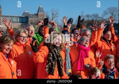 Volontaires à la Journée nationale des tulipes à Amsterdam, pays-Bas 21-1-2023 Banque D'Images