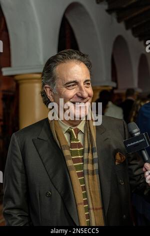 Andy Garcia arrive au Festival international du film de Santa Barbara de 38th la première nuit mondiale de la victime de Miranda au Arlington Theatre de Santa Barbara, Californie, 8 février 2023. (Photo de Rod Rolle/Sipa USA) Banque D'Images