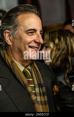 Andy Garcia arrive au Festival international du film de Santa Barbara de 38th la première nuit mondiale de la victime de Miranda au Arlington Theatre de Santa Barbara, Californie, 8 février 2023. (Photo de Rod Rolle/Sipa USA) Banque D'Images