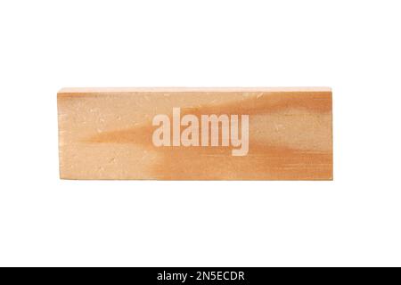 planche en bois marron isolée sur fond blanc Banque D'Images