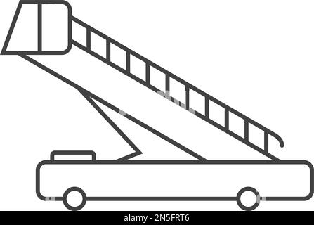 Icône de ligne d'escalier. Passager à bord des marchepieds mobiles Illustration de Vecteur