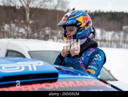 UME, Suède. 09th févr. 2023. UMEÅ 20230209 Ott Tänak, Estonie, Ford Puma Rally1 hybride, pendant le jeudi Shakedown/test avant le rallye suédois, championnat du monde de rallye 2, qui commence ce soir. Photo Micke Fransson/TT code 61460 crédit: TT News Agency/Alay Live News Banque D'Images