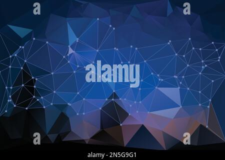 bleu acier, bleu ardoise foncé, bleu sarcelle, bleu minuit, triangle abstrait, fond vectoriel polygonal Illustration de Vecteur