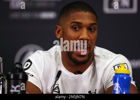 Londres, Royaume-Uni. 9th février 2023, Hilton London Syon Park, Londres, Angleterre; 2023 Anthony Joshua versus Jermaine Franklin Press Conference; Anthony Joshua pendant la conférence de presse Credit: Action plus Sports Images/Alay Live News Banque D'Images