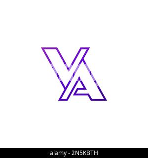 Lettres va logo sur blanc, monogramme dessin Illustration de Vecteur