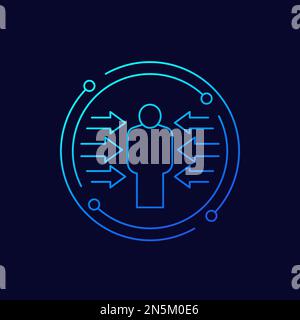 icône de vecteur de ligne de pression sociale Illustration de Vecteur