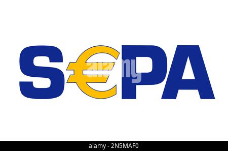 MYKOLAIV, UKRAINE - 18 JANVIER 2021 : logotype du système de paiement SEPA sur fond blanc, illustration Banque D'Images