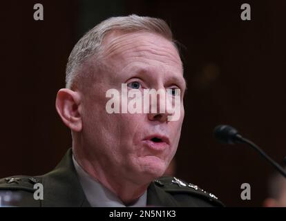 Washington, DC, États-Unis. 09th févr. 2023. Directeur des opérations (J3) le lieutenant-général Douglas Sims II testifys durant l'audience de surveillance du sous-comité des crédits du Sénat sur les efforts de surveillance de haute altitude de la Chine contre les États-Unis à l'édifice Dirksen du bureau du Sénat à Capitol Hill 9 février 2023, à Washington, DC. Photo par Jemal Countess/UPI crédit: UPI/Alay Live News Banque D'Images