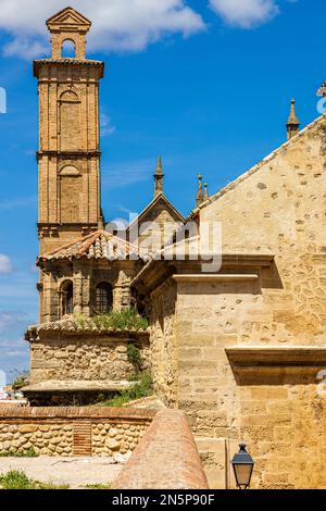 Fragment de Real Colegiata de Santa María la Mayor, une collégiale columnaire église située à Antequera, province de Malaga, Andalousie, Espagne. Banque D'Images