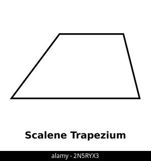 Graphique vectoriel monochrome simple d'un trapèze scalène. Il s'agit d'une forme à quatre côtés où deux côtés opposés sont parallèles l'un à l'autre, mais le Illustration de Vecteur