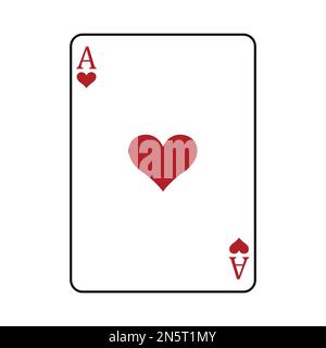 ACE of Hearts, carte à jouer, illustration vectorielle isolée sur blanc Illustration de Vecteur