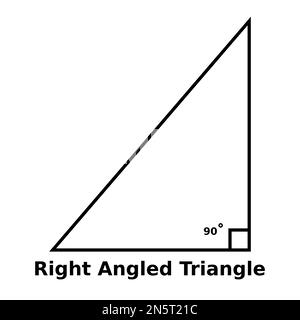 Graphique vectoriel monochrome simple d'un triangle à angle droit. Il s'agit d'une forme à trois côtés et un angle est un angle droit ou de 90 degrés Illustration de Vecteur