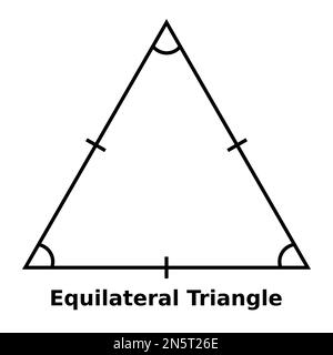 Graphique vectoriel monochrome simple d'un triangle équilatéral. Il s'agit d'une forme avec trois côtés de longueur égale et tous les angles égaux à soixante degrés Illustration de Vecteur