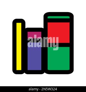 Ligne d'icône de bibliothèque isolée sur fond blanc. Icône fine et plate noire sur un style moderne. Symbole linéaire et contour modifiable. Simple et pixel perf Illustration de Vecteur