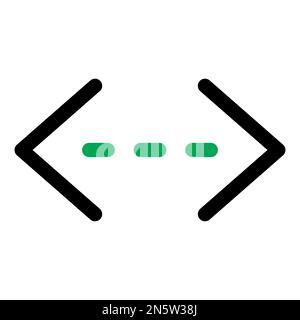 Ligne d'icône de code de travail isolée sur fond blanc. Icône fine et plate noire sur un style moderne. Symbole linéaire et contour modifiable. Simple et pixel Illustration de Vecteur