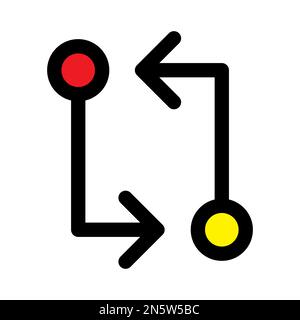 Git compare la ligne d'icône isolée sur fond blanc. Icône fine et plate noire sur un style moderne. Symbole linéaire et contour modifiable. Simple et pixel Illustration de Vecteur