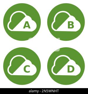 Symboles graphiques vectoriels pour les quatre classifications de zones d'émission (A à D) Illustration de Vecteur