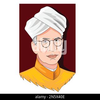 Sarvepalli Radhakrishnan, ancien Président de l'Inde Illustration de Vecteur