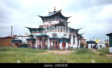 Verkhnyaya Ivolga, Buryatia, Russie - 9 août 2021: Ivolginsky datsan est le centre de la traditionnelle Sangha bouddhiste de Russie, Temple bouddhiste Banque D'Images