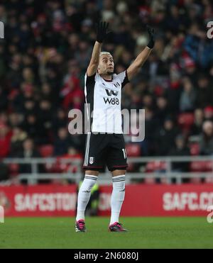 Sunderland, États-Unis, 8th février 2023. Andreas Pereira de Fulham lors de la quatrième série de la coupe FA entre Sunderland et Fulham au stade de Light, Sunderland, le mercredi 8th février 2023. (Photo : Mark Fletcher | ACTUALITÉS MI) Credit: MI News & Sport /Alamy Live News Banque D'Images