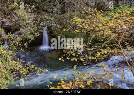 La Fontaine française à Hoznayo, un lieu en Cantabrie avec des propriétés minérales médicinales qui a conduit à la création d'un spa dans le 19th siècle, espagnol Banque D'Images