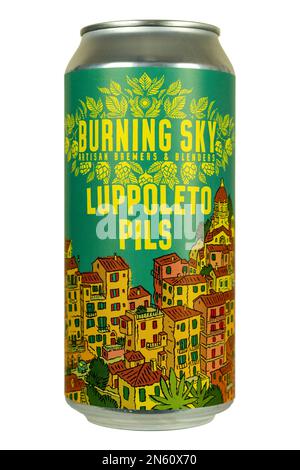 Burning Sky Artisan Brewers & blenders - Lupoleto Pils - Alc5,2 % env. Banque D'Images