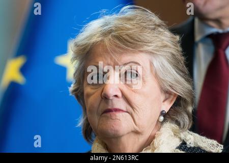 Gdansk, Pologne. 9 février 2023. ELISA Ferreira, Commissaire européen pour la cohésion et les réformes en Pologne © Wojciech Strozyk / Alamy Live News Banque D'Images