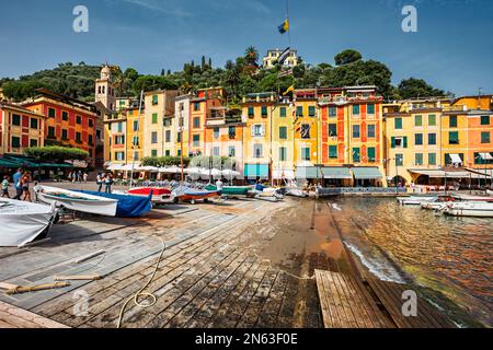 Le village pittoresque de Portofino sur la Riviera italienne, Gênes, Ligurie, Italie. Banque D'Images