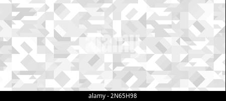 carré blanc gris abstrait, fond de texture géométrique, motif polygonal, mosaïque de dégradé Banque D'Images