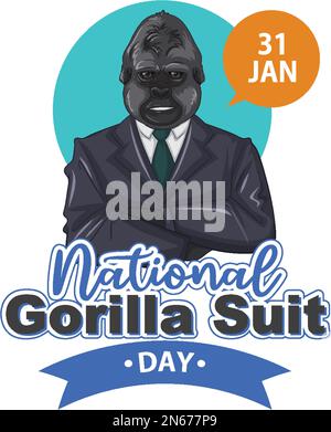 Illustration de la bannière nationale Gorilla suit Day Illustration de Vecteur