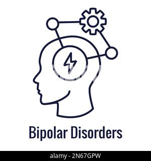 Ensemble d'icônes de dépression ou de trouble bipolaire montrant des icônes de santé mentale Illustration de Vecteur