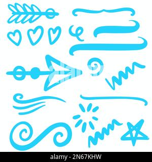 Boucles de bain bleues avec logo Swoosh Vector accent Line Work Illustration de Vecteur