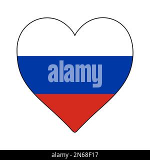 Drapeau de la forme du cœur de la Russie. J'aime la Russie. Visitez la Russie. Europe de l'est. Europe. Union européenne. Conception graphique d'illustration vectorielle. Illustration de Vecteur