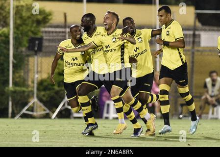 Sao Paulo, Sao Paulo, Brésil. 9th févr. 2023. (SPO) l'équipe de Sao Bernardo do Campo bat Corinthiens pour le championnat Paulista. 9 février 2023. Brésil, Sao Paulo, Sao Bernardo do Campo: Match entre Sao Bernardo FC et Corinthiens, valable pour la manche 7th du Championnat de football Paulista, Paulistao 2023, tenu à Estadio Municipal 1Ã‚Âº de Maio, à Sao Bernardo do Campo. Campo - SP, dans la nuit du jeudi, 9 février 2023. L'équipe de Sao Bernardo do Campo a gagné par le score de 2x0. Crédit: Ronaldo Barreto/Thenews2 (Credit image: © Ronaldo Barreto/TheNEWS2 via ZUMA Press Wire) E Banque D'Images