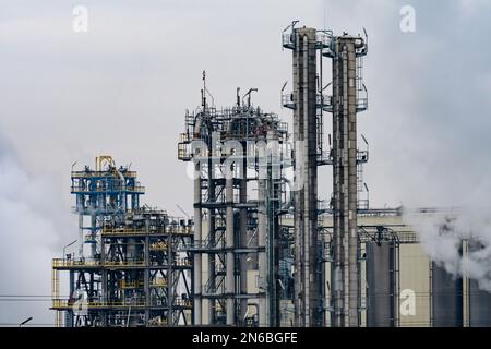 schwechat, autriche, 09 février 2023, raffinerie de pétrole omv Banque D'Images