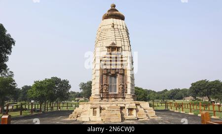 PARVATI sous-sanctuaire du TEMPLE DE VISHWANATH, Groupe occidental, Khajuraho, Madhya Pradesh, Inde, Patrimoine mondial de l'UNESCO. Banque D'Images