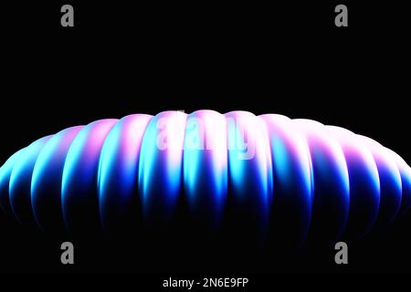 3D illustration, illusion transparente isométriques formes abstraites formes colorées entrelacées Banque D'Images