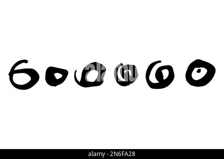 Pinceaux ronds à grince vectoriel. Trait noir, tache, encre, image de pinceau sec. Un élément artistique sale dessiné à la main isolé sur fond blanc. Peinture de cercle Illustration de Vecteur