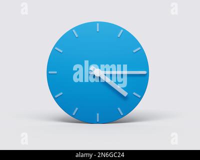 Un rendu 3D de temps d'horloge minimal 4:15 heures ou quatre quinze sur fond pastel clair Banque D'Images