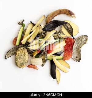 vue de dessus des déchets avec des légumes biologiques. Résolution et superbe photo de haute qualité Banque D'Images