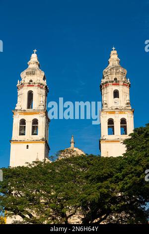 Cathédrale notre-Dame de l'Immaculée conception, site classé au patrimoine mondial de l'UNESCO la ville fortifiée historique de Campeche, Campeche, Mexique Banque D'Images