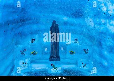 Sculptures de glace dans le paradis des Glaciers, petit paradis, Zermatt, Suisse Banque D'Images