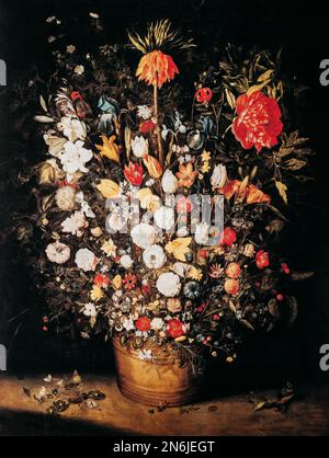 Jan Brueghel Elder aussi Bruegel ou Breughel. Grand bouquet de fleurs dans une baignoire ou le Grand bouquet. Jan Brueghel était un peintre flamand Banque D'Images