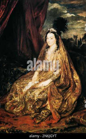 Anthony Van Dyck. Portrait de Lady Theresa Shirley. Portrait de la jeune femme. Sir Anthony Van Dyck est artiste baroque flamand qui est devenu le principal tribunal Banque D'Images