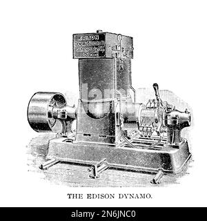L'Edison Dynamo d'Otto Stephenson, le livre de référence illustré de test pratique, d'examen et prêt à l'emploi pour les mécaniciens fixes, de locomotive et de marine, les pompiers, les électriciens et les machinistes, afin d'obtenir la licence de mécanicien de vapeur publiée à Chicago, W. G. Kraft en 1891 Banque D'Images