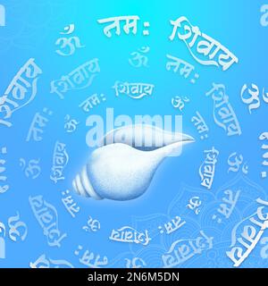 Maha Shivratri Vector Wish post avec fond bleu Banque D'Images