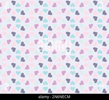 Motif sans couture coeur de Saint-Valentin de couleur pastel. Joli imprimé romantique sans fin. Illustration vectorielle. Illustration de Vecteur