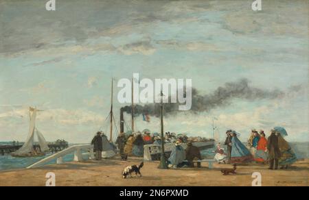 Eugène Boudin Jetty et quai à Trouville 1863 Banque D'Images