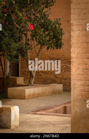 « L'architecture complexe de Marrakech, au Maroc, est un chef-d'œuvre de design et d'artisanat. Des détails ornés des bâtiments emblématiques de la ville Banque D'Images