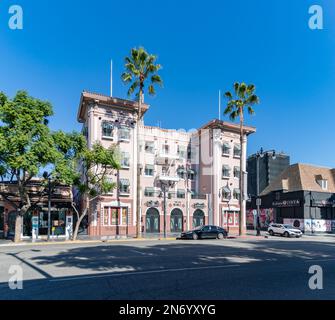Une photo des Hollywood Loft Apartments, dans Hollywood Boulevard. Banque D'Images